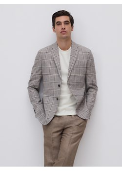 Reserved - Marynarka slim fit z lnem - beżowy ze sklepu Reserved w kategorii Marynarki męskie - zdjęcie 183829746