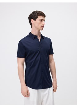 Reserved - Koszula super slim z merceryzowanej bawełny - granatowy ze sklepu Reserved w kategorii T-shirty męskie - zdjęcie 183829956