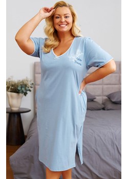 Doctor Nap błękitna koszula nocna plus size TB.7263.FLOW, Kolor niebieski, Rozmiar L, Doctor Nap ze sklepu Primodo w kategorii Koszule nocne - zdjęcie 183841698