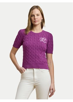 LAUREN RALPH LAUREN Sweter 200976989002 Fioletowy Slim Fit ze sklepu MODIVO w kategorii Swetry damskie - zdjęcie 183842166