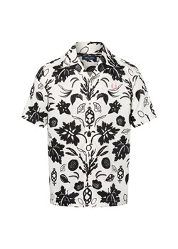 Fred Perry Męska koszulka z krótkim rękawem Mężczyźni Regular Fit Bawełna écru wzorzysty ze sklepu vangraaf w kategorii Koszule męskie - zdjęcie 183845428