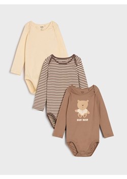 Sinsay - Body 3 pack - brązowy ze sklepu Sinsay w kategorii Odzież dla niemowląt - zdjęcie 183848595