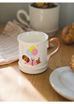 Sinsay - Ceramiczny kubek z uchem z nadrukiem psa - beżowy ze sklepu Sinsay w kategorii Kubki - zdjęcie 183848636