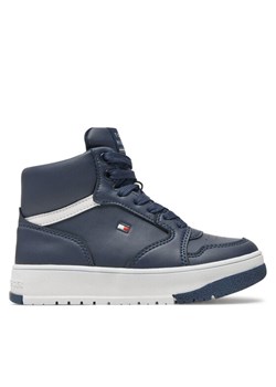 Sneakersy Tommy Hilfiger Mid Cutlace-Up Sneaker T3X9-33641-1351 M Granatowy ze sklepu eobuwie.pl w kategorii Buty sportowe dziecięce - zdjęcie 183848817