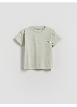 Reserved - Bawełniany t-shirt - jasnoszary ze sklepu Reserved w kategorii T-shirty chłopięce - zdjęcie 183849185
