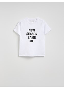 Reserved - T-shirt z nadrukiem - biały ze sklepu Reserved w kategorii Bluzki damskie - zdjęcie 183849326