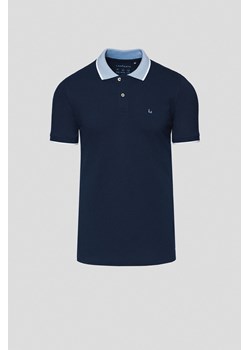 Koszulka Polo Bawełniana Granatowa Borin ze sklepu Lancerto S.A. w kategorii T-shirty męskie - zdjęcie 183849367