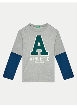 United Colors Of Benetton Bluzka 3I1XC10JG Szary Regular Fit ze sklepu MODIVO w kategorii Bluzki dziewczęce - zdjęcie 183851838