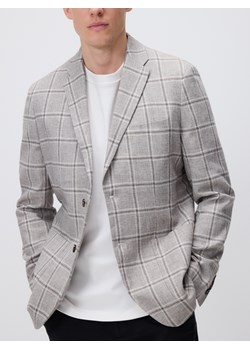 Reserved - Marynarka slim fit z lnem - beżowy ze sklepu Reserved w kategorii Marynarki męskie - zdjęcie 183853567