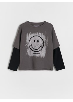 Reserved - Koszulka SmileyWorld® - ciemnoszary ze sklepu Reserved w kategorii Bluzki dziewczęce - zdjęcie 183853595