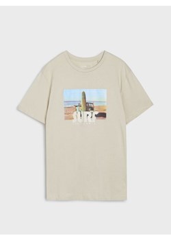 Sinsay - Koszulka z nadrukiem - beżowy ze sklepu Sinsay w kategorii T-shirty męskie - zdjęcie 183855216