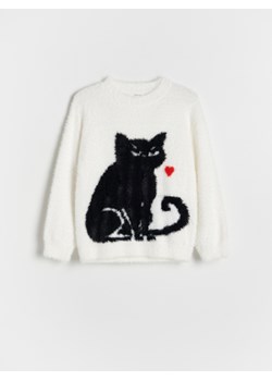 Reserved - Sweter z kotem - wielobarwny ze sklepu Reserved w kategorii Swetry dziewczęce - zdjęcie 183855798