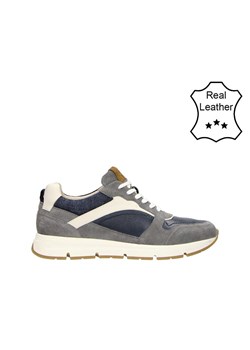 Bullboxer Skórzane sneakersy w kolorze granatowo-szarym ze sklepu Limango Polska w kategorii Buty sportowe męskie - zdjęcie 183857489