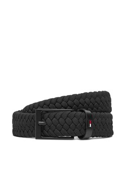 Pasek Męski Tommy Hilfiger Layton Elastic AM0AM13570 Czarny ze sklepu eobuwie.pl w kategorii Paski męskie - zdjęcie 183857585