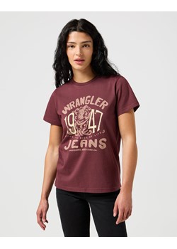 WRANGLER DAMSKA KOSZULKA WRANGLER GRAPHIC TEE DAHLIA 112356427 ze sklepu YouNeedit.pl w kategorii Bluzki damskie - zdjęcie 183858906