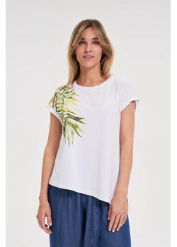 T-shirt z okrągłym dekoltem biały ze sklepu Moodo.pl w kategorii Bluzki damskie - zdjęcie 183859269