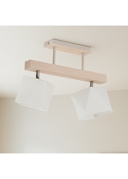 Biała lampa sufitowa z drewna ASTIR 2-punktowa regulowana ze sklepu Lysne w kategorii Lampy wiszące - zdjęcie 183859318