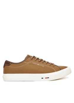 Tenisówki Tommy Hilfiger Hi Vulc Street Canvas FM0FM05515 Brązowy ze sklepu eobuwie.pl w kategorii Trampki męskie - zdjęcie 183865708