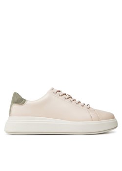 Sneakersy Calvin Klein Cupsole Lace Up Lth HW0HW02540 Beżowy ze sklepu eobuwie.pl w kategorii Buty sportowe damskie - zdjęcie 183865796