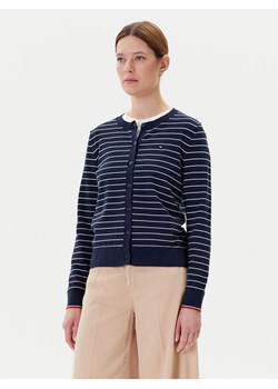 Tommy Hilfiger Kardigan WW0WW42370 Granatowy Regular Fit ze sklepu MODIVO w kategorii Swetry damskie - zdjęcie 183867339