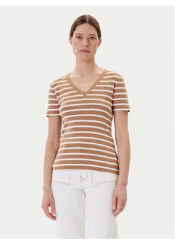 Tommy Hilfiger T-Shirt New Cody WW0WW40584 Brązowy Slim Fit ze sklepu MODIVO w kategorii Bluzki damskie - zdjęcie 183867417