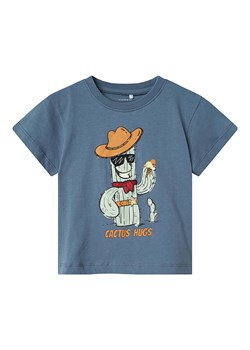 name it Koszulka &quot;Huggi&quot; w kolorze niebieskim ze wzorem ze sklepu Limango Polska w kategorii T-shirty chłopięce - zdjęcie 183871175