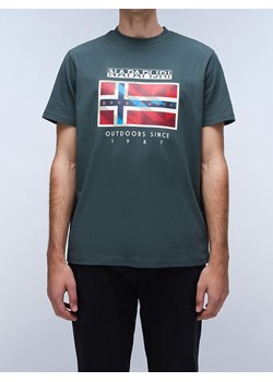 Napapijri Koszulka w kolorze zielonym ze sklepu Limango Polska w kategorii T-shirty męskie - zdjęcie 183871386