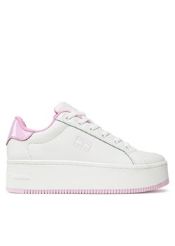 Sneakersy Tommy Jeans Tjw Flatform Patent Sneaker EN0EN02864 Écru ze sklepu eobuwie.pl w kategorii Buty sportowe damskie - zdjęcie 183873096