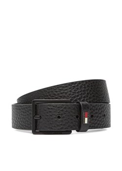Pasek Męski Tommy Jeans Tjm Elevated Flag Leather 3.5 AM0AM13418 Czarny ze sklepu eobuwie.pl w kategorii Paski męskie - zdjęcie 183873188