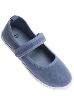 Wsuwane niebieskie dziewczęce tenisówki balerinki czeszki z paseczkiem /G8-1 17788 T124/ ze sklepu Pantofelek24.pl w kategorii Balerinki dziecięce - zdjęcie 183879116