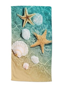 Good Morning Ręcznik plażowy &quot;Beachvibe&quot; w kolorze beżowo-turkusowym ze sklepu Limango Polska w kategorii Ręczniki - zdjęcie 183879157