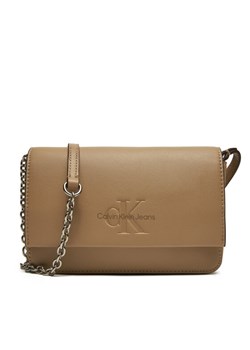 Calvin Klein Jeans Torebka K60K612375 Beżowy ze sklepu MODIVO w kategorii Listonoszki - zdjęcie 183882739