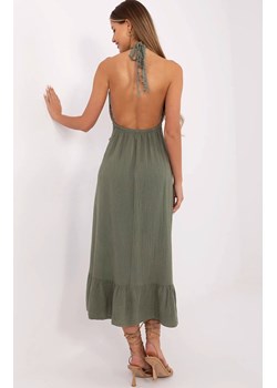 Muślinowa sukienka khaki MI-SK-88573.83, Kolor khaki, Rozmiar uniwersalny, ITALY MODA ze sklepu Primodo w kategorii Sukienki - zdjęcie 183883895