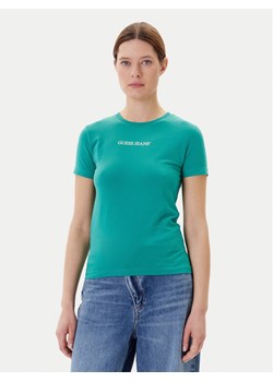 Guess Jeans T-Shirt W4YI01 J1314 Zielony Slim Fit ze sklepu MODIVO w kategorii Bluzki damskie - zdjęcie 183885465
