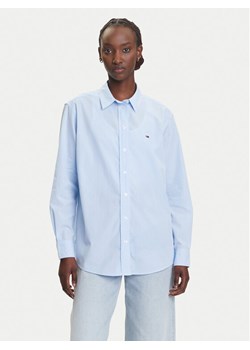 Tommy Jeans Koszula Micro Gingham DW0DW20987 Niebieski Relaxed Fit ze sklepu MODIVO w kategorii Koszule damskie - zdjęcie 183885487