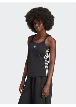 adidas Top 3-Stripes IU2431 Czarny Regular Fit ze sklepu MODIVO w kategorii Bluzki damskie - zdjęcie 183885528
