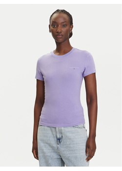 Tommy Jeans T-Shirt Linear DW0DW21164 Fioletowy Slim Fit ze sklepu MODIVO w kategorii Bluzki damskie - zdjęcie 183885538