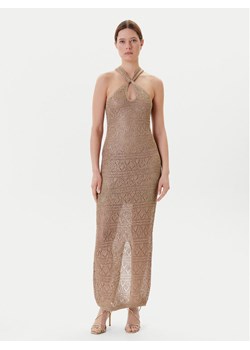Guess Sukienka dzianinowa W5YK48 Z37G0 Beżowy Slim Fit ze sklepu MODIVO w kategorii Sukienki - zdjęcie 183885555