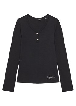 Guess Bluzka J5YP02 KBCO2 Czarny Regular Fit ze sklepu MODIVO w kategorii Bluzki dziewczęce - zdjęcie 183885559