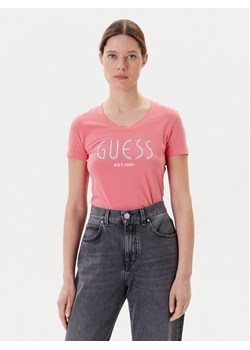 Guess T-Shirt W5YI05 J1314 Różowy Regular Fit ze sklepu MODIVO w kategorii Bluzki damskie - zdjęcie 183885565