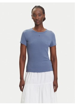 Tommy Jeans T-Shirt Essential DW0DW17383 Niebieski Slim Fit ze sklepu MODIVO w kategorii Bluzki damskie - zdjęcie 183885595