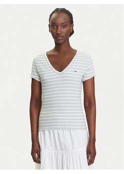 Tommy Jeans T-Shirt Essential DW0DW17385 Zielony Slim Fit ze sklepu MODIVO w kategorii Bluzki damskie - zdjęcie 183885676