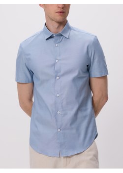 Reserved - Bawełniana koszula slim fit - jasnoniebieski ze sklepu Reserved w kategorii Koszule męskie - zdjęcie 183887148