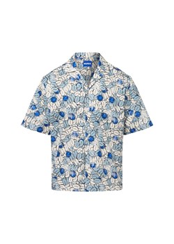 HUGO BLUE Męska koszula z krótkim rękawem - Eligino Mężczyźni Regular Fit Bawełna jasnoniebieski wzorzysty ze sklepu vangraaf w kategorii Koszule męskie - zdjęcie 183887205