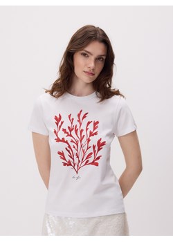 Reserved - T-shirt z nadrukiem - biały ze sklepu Reserved w kategorii Bluzki damskie - zdjęcie 183887356