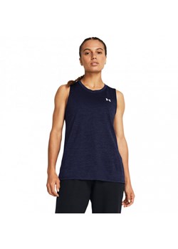 Damski top treningowy Under Armour Tech Tank Twist - granatowy ze sklepu Sportstylestory.com w kategorii Bluzki damskie - zdjęcie 183887579