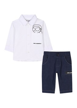 Karl Lagerfeld Kids Komplet koszula i spodnie materiałowe Z30505 S Granatowy Regular Fit ze sklepu MODIVO w kategorii Komplety chłopięce - zdjęcie 183888068