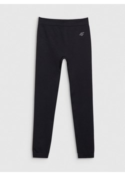 Dziewczęce legginsy sportowe 4F 4FJWSS25TFTIF297 - czarne ze sklepu Sportstylestory.com w kategorii Spodnie dziewczęce - zdjęcie 183889727