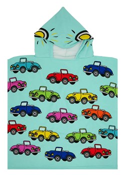 Le Comptoir de la Plage Ponczo kąpielowe &quot;Cars&quot; w kolorze turkusowym ze wzorem - 60 x 60 cm ze sklepu Limango Polska w kategorii Ręczniki dla dzieci - zdjęcie 183892838