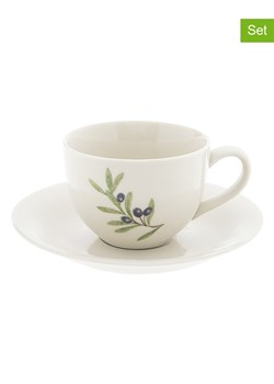 Clayre &amp; Eef Filiżanki (6 szt.) w kolorze białym do kawy - 200 ml ze sklepu Limango Polska w kategorii Filiżanki - zdjęcie 183893846